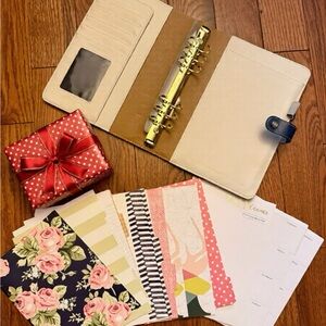 Cream and Blue Planner with Inserts